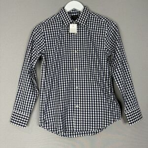Crewcuts Boys Dress Shirt 12 Blue Flex Thompson Patterned Gingham Check Preppy